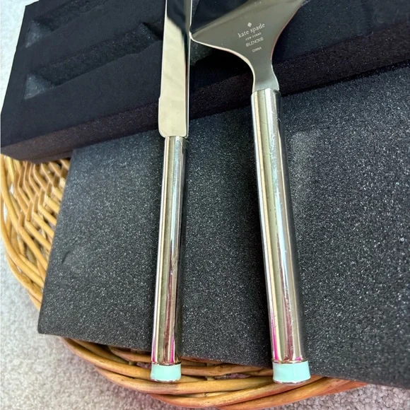 Kate Spade Lenox Take The Cake Silver Two Piece Dessert Set - Picture 10 of 14